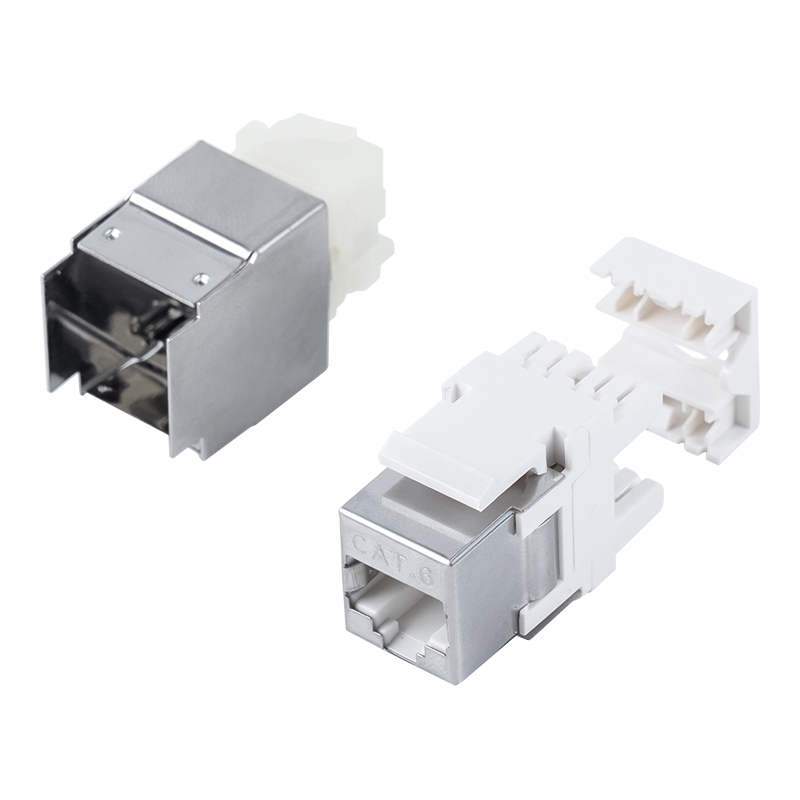Jack Keystone de 180° ecranat Cat6A (cu carcasă metalică) SM-2064SD8C6A Jack Keystone de 180° ecranat Cat6A (cu carcasă metalică) SM-2064SD8C6A