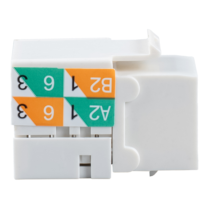 Mufă Keystone de 90° neecranată Cat6 (cablare cu două scopuri) SM-2081D8C6 Mufă Keystone de 90° neecranată Cat6 (cablare cu două scopuri) SM-2081D8C6