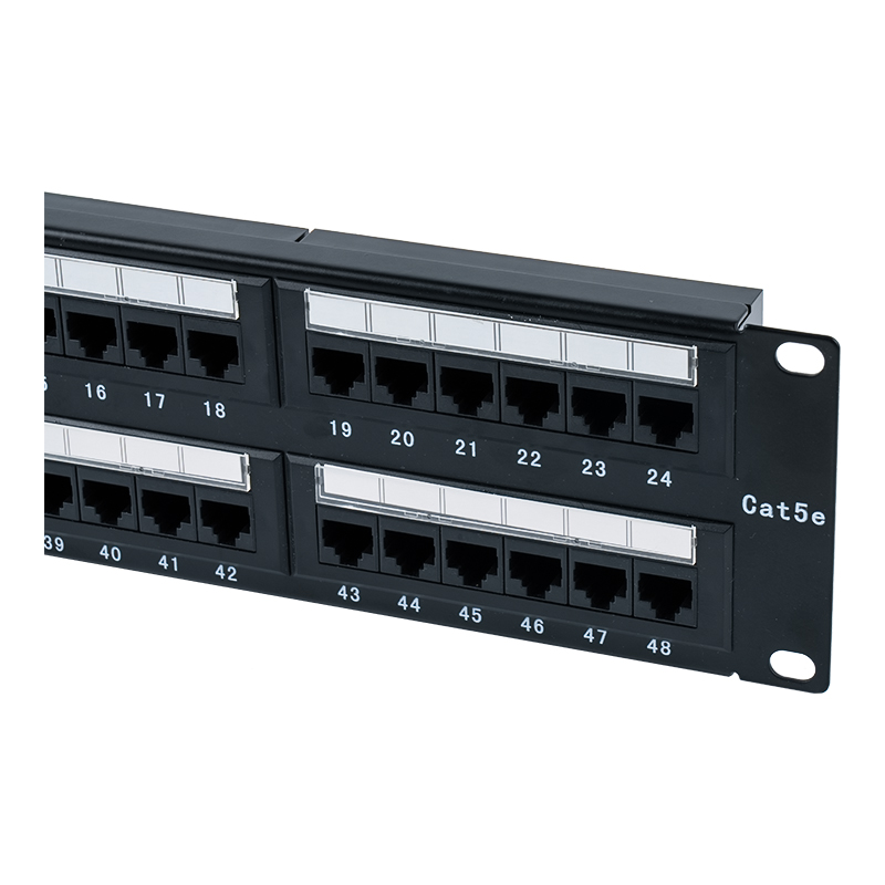 Panou de corecție Cat5e de 19 inchi 2U neecranat cu 48 porturi (IDC cu dublu scop; cu inserție din carton plastic) SP-3204D48-C5E Panou de corecție Cat5e de 19 inchi 2U neecranat cu 48 porturi (IDC cu dublu scop; cu inserție din carton plastic) SP-3204D48-C5E