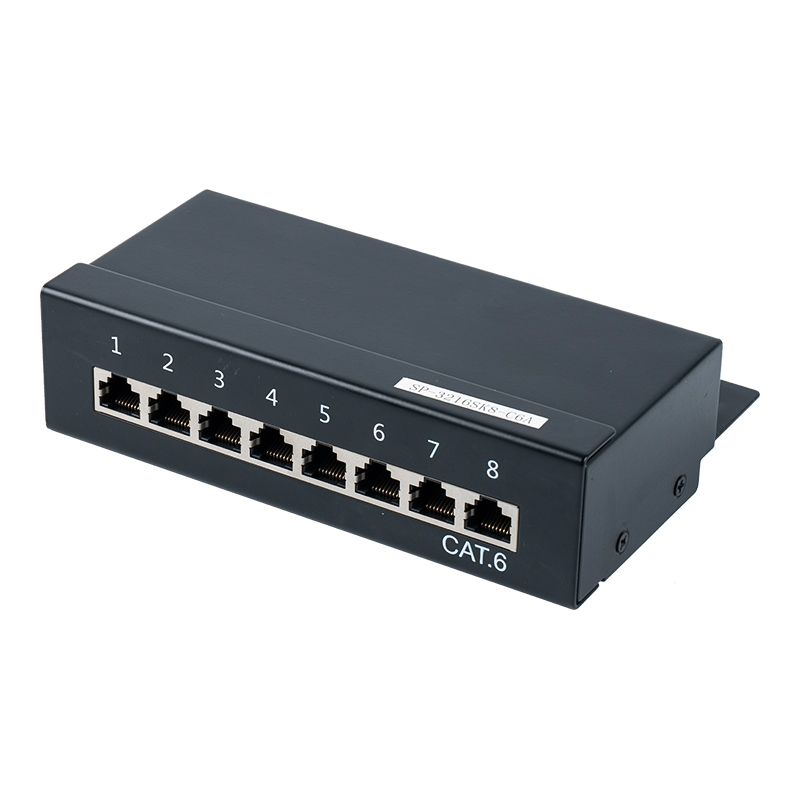 Panou de corecție cu 8 porturi ecranat 1U Categoria 6 SP-3216SK8-C6