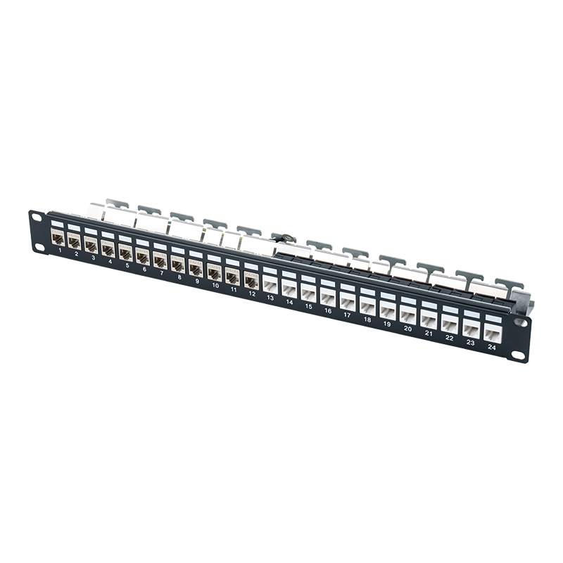 Rack gol ecranat de 19 inchi 1U cu 24 porturi (cu card digital) SP-3245S-24P Rack gol ecranat de 19 inchi 1U cu 24 porturi (cu card digital) SP-3245S-24P
