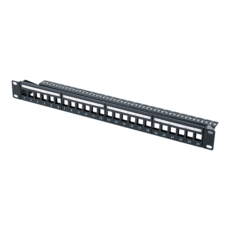 Panou de patch-uri ecranat de 19 inchi, 1U, 24 porturi (cu modul C6) SP-3260-24P Panou de patch-uri ecranat de 19 inchi, 1U, 24 porturi (cu modul C6) SP-3260-24P