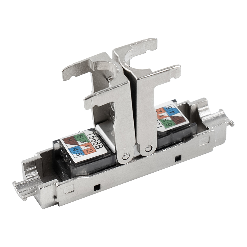 Conector fără scule de tip Push-down ecranat Cat6A (deschidere unică) RJ-604S-1-C6A Conector fără scule de tip Push-down ecranat Cat6A (deschidere unică) RJ-604S-1-C6A