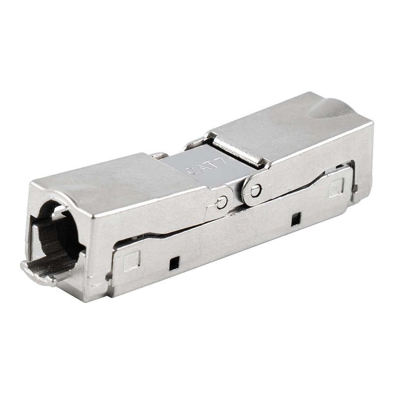 Conector fără scule de tip Push-down ecranat Cat6A (deschidere unică) RJ-604S-1-C6A