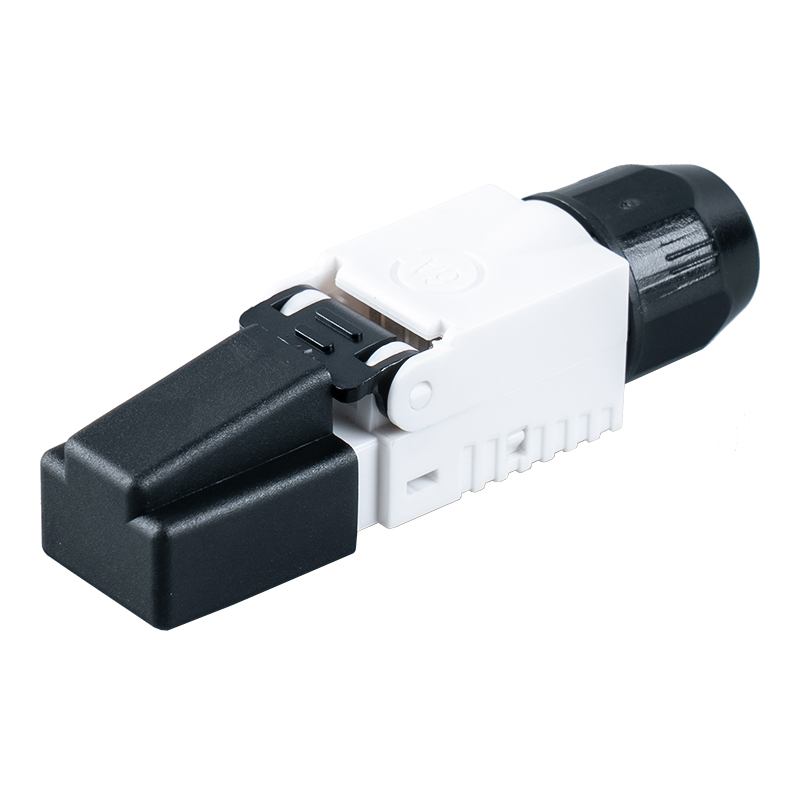 Conector RJ45 fără scule Cat7 (cu capace de plastic pe cap) RJ-G50U-1-C7 Conector RJ45 fără scule Cat7 (cu capace de plastic pe cap) RJ-G50U-1-C7