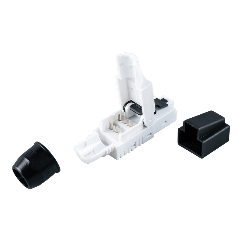Conector RJ45 fără scule Cat7 (cu capace de plastic pe cap) RJ-G50U-1-C7 Conector RJ45 fără scule Cat7 (cu capace de plastic pe cap) RJ-G50U-1-C7