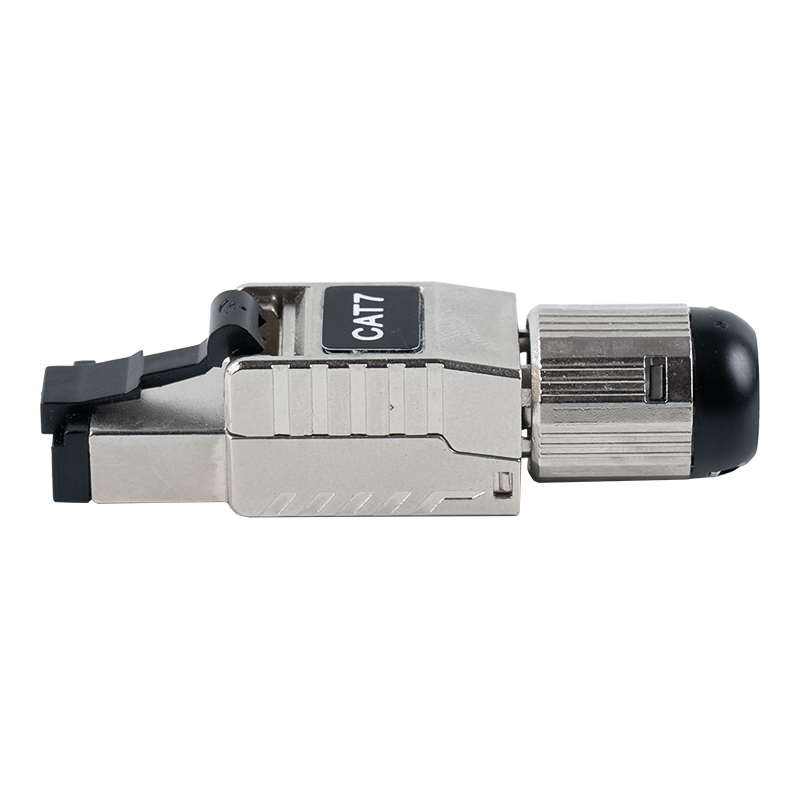 Conector RJ45 fără scule Cat7 (cu clemă cu arc din plastic negru) RJ-G60S-1-C7 Conector RJ45 fără scule Cat7 (cu clemă cu arc din plastic negru) RJ-G60S-1-C7